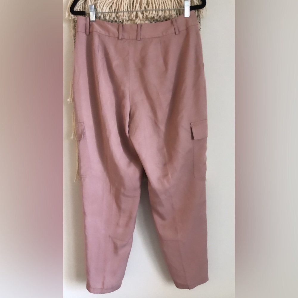 Madeleine Blush Pink Cargo Trousers Straight Leg Pants 10 - Picture 4 of 6